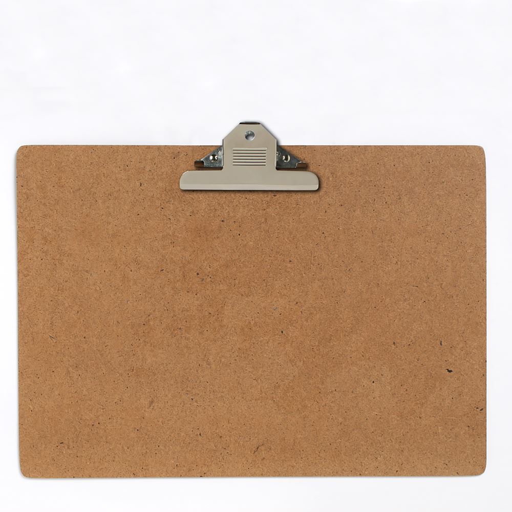 Marbig Masonite A3 clipboard with large wire clip, retractable hook, ideal for organizing documents on-the-go.