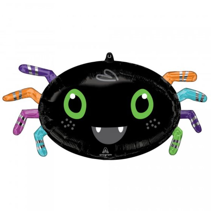 Standard shape Halloween spider balloon in vibrant colors, 63cm x 27cm, perfect for spooky decor and festive celebrations.