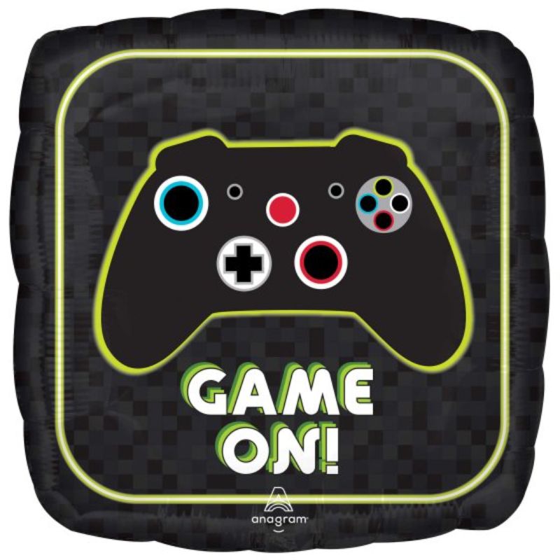 71cm Jumbo HX Shape foil balloon for gaming parties, featuring vibrant colors and a unique design by Anagram.