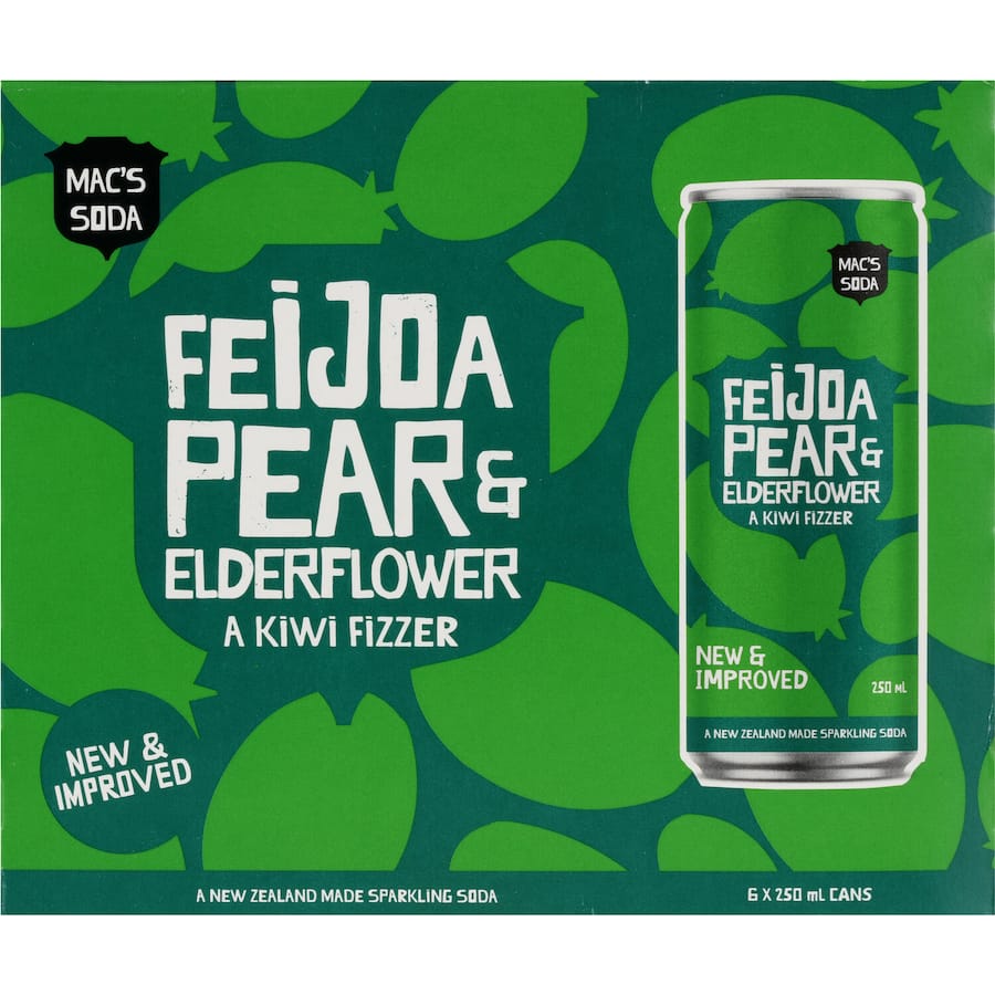 Mac's Drink Mixers Feijoa & Pear 6pk cans 250mL