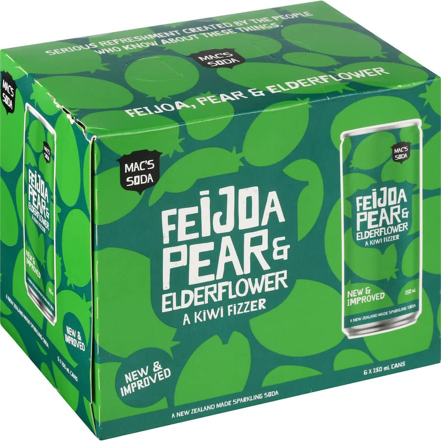 Mac's Drink Mixers Feijoa & Pear 6pk cans 250mL