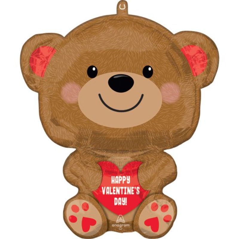 Standard Shape Happy Valentine's Day Cuddly Bear, soft and huggable, perfect gift for expressing love and affection.