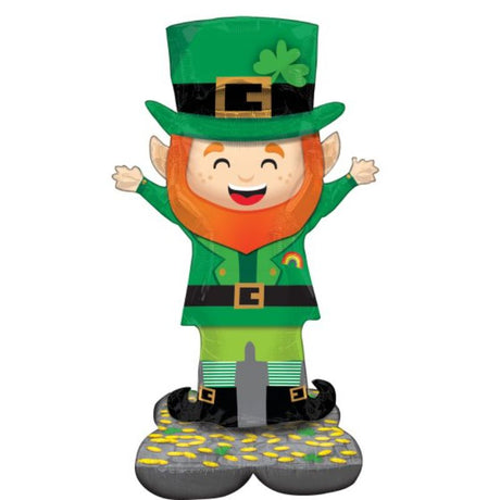 AirLoonz Lucky Leprechaun balloon, 78cm x 134cm, vibrant festive decor for St. Patrick's Day celebrations.