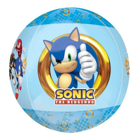 Vibrant Sonic the Hedgehog 2 Orbz XL balloon, 38cm x 40cm, perfect for themed parties and celebrations.