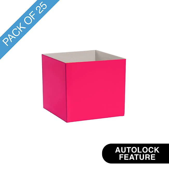 Mini Posy Box Gloss Autolock Base Pk25 Hot Pink (13x12cmH)