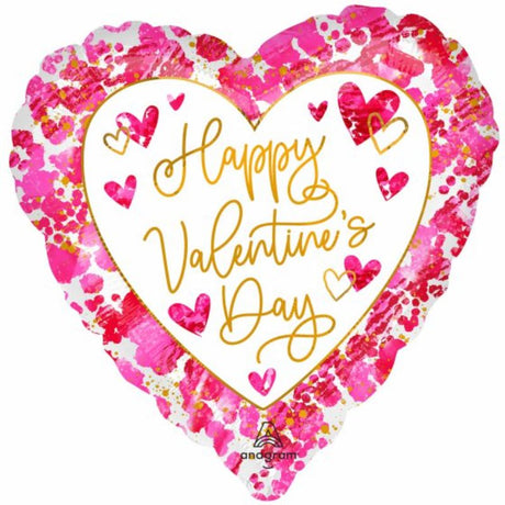 45cm heart-shaped foil balloon with vibrant colors, perfect for Valentine's Day celebrations and expressing love.