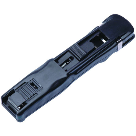 Esselte Nalclip dispenser with 8 black steel clips for secure, hole-free document organization, holding up to 40 sheets.
