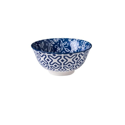 Glazed Porcelain Bowl - Wilkie Brothers 15cm (Blue Floral)