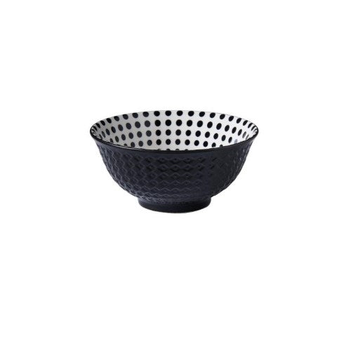 Glazed Porcelain Bowl - Wilkie Brothers 15cm (Monochrome Dots)