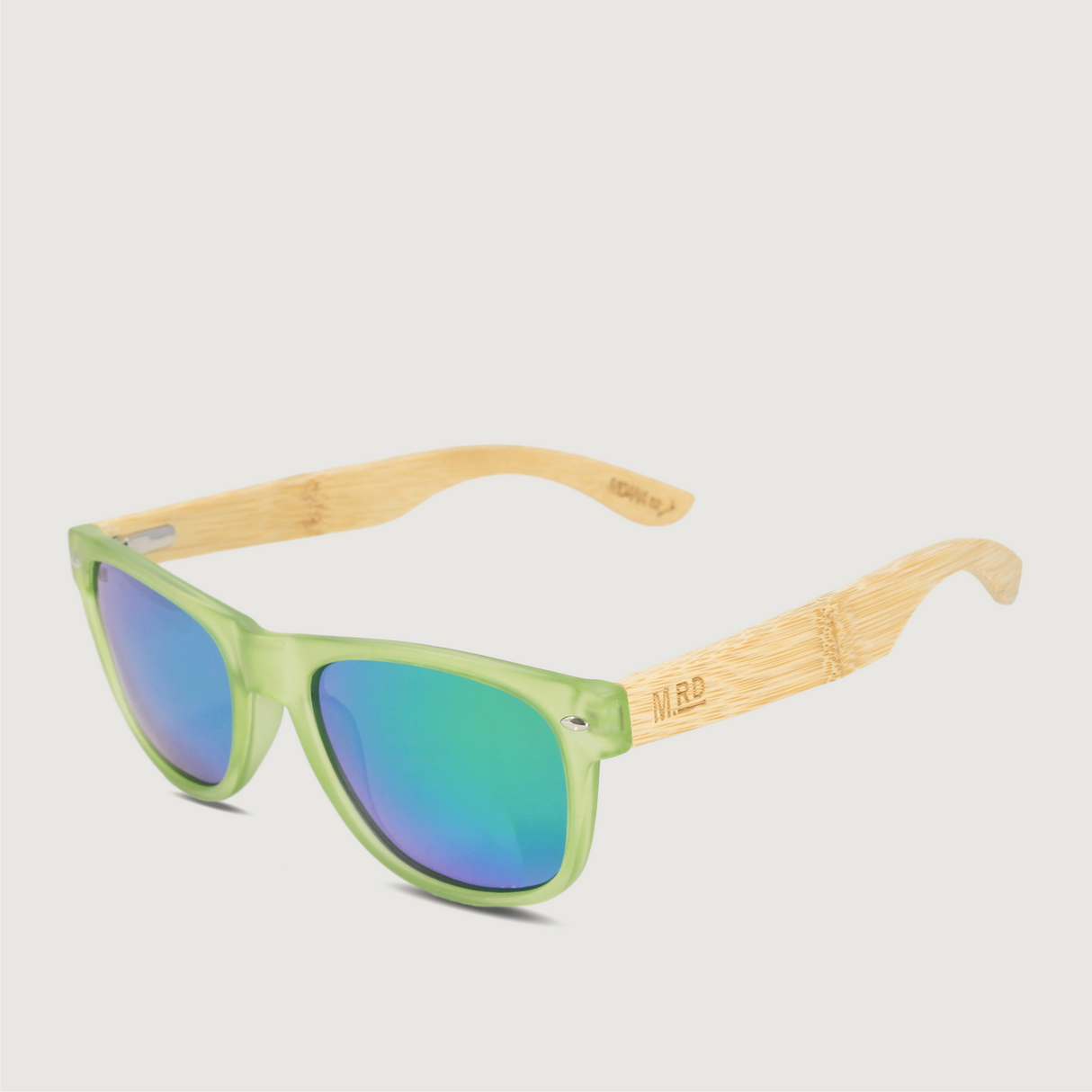 Moana Road - Wooden Arms Sunglasses - 50/50s - Green w/ Refl Lens