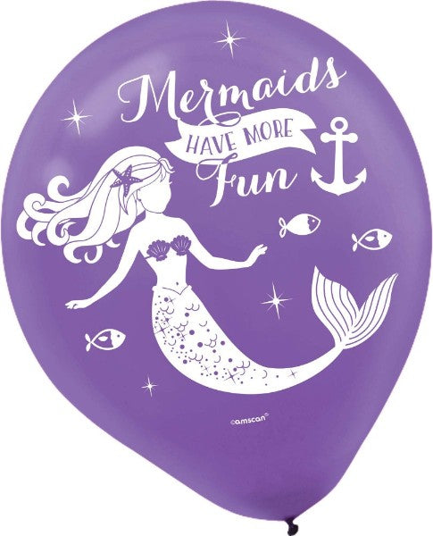 Latex Balloons - Mermaid Wishes (30cm) - Pack of 6