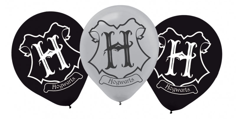 Pack of 6 Harry Potter 30cm latex balloons with vibrant designs for magical celebrations and themed parties.