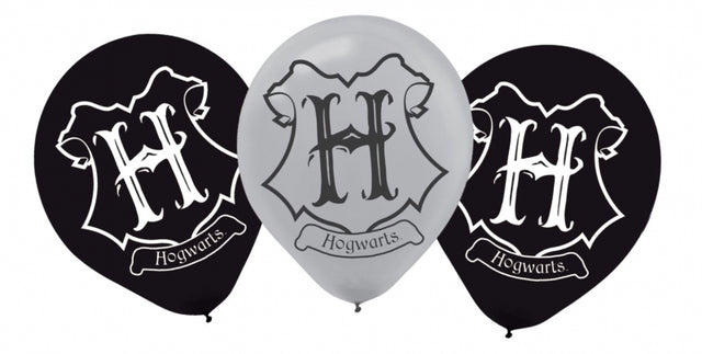 Pack of 6 Harry Potter 30cm latex balloons with vibrant designs for magical celebrations and themed parties.