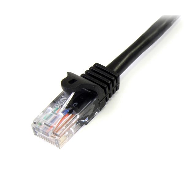 Premium 1m Cat5e Ethernet Patch Cable with Snagless RJ45 Connectors - Black, High-Speed, Durable