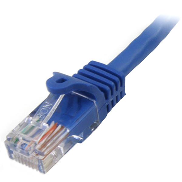 3m blue Cat5e Ethernet patch cable with snagless RJ45 connectors for reliable and high-speed network connections.