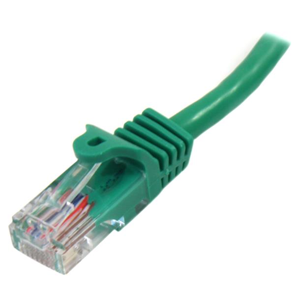 High-speed 2m Cat5e Ethernet patch cable in green with snagless RJ45 connectors for reliable networking connections.
