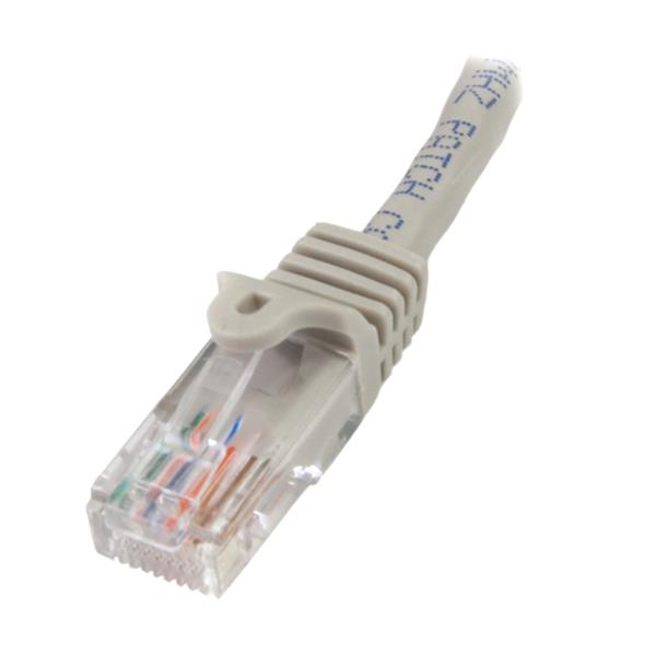 High-speed 2m gray Cat5e Ethernet cable with snagless RJ45 connectors for reliable networking in home or office.