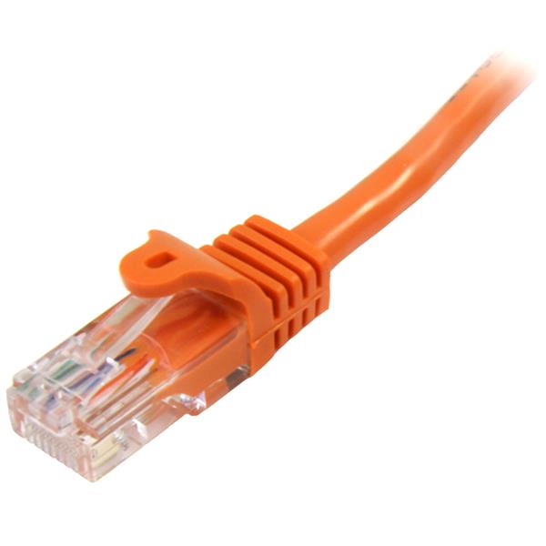 High-Quality 2m Cat5e Ethernet Patch Cable with snagless RJ45 connectors in vibrant orange for reliable network connections.