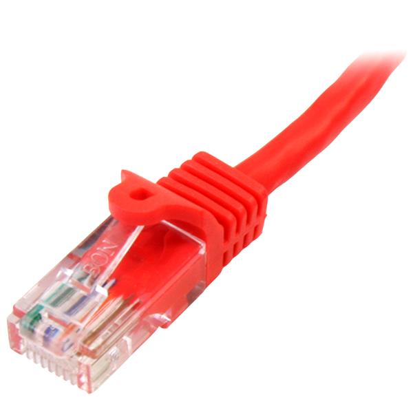 Cat5e Ethernet Patch Cable - 1m Snagless RJ45 Connectors, 100% Copper, Red, High-Speed Networking