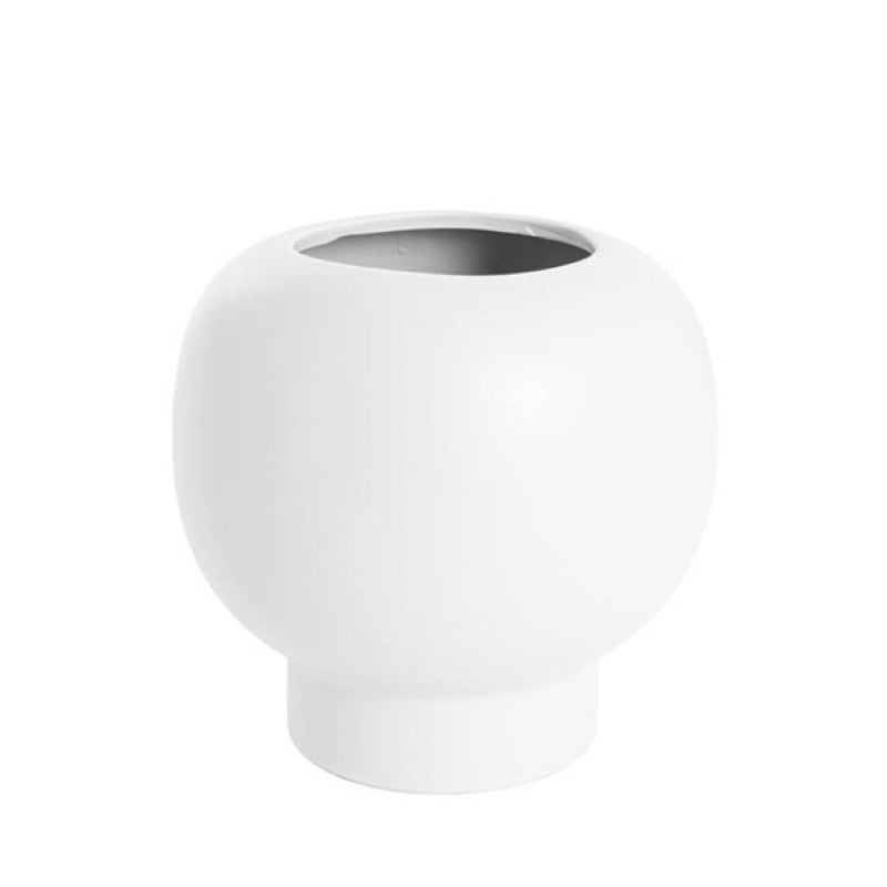 Vase / Planter - Ceramic Diara Fish Bowl Matte White