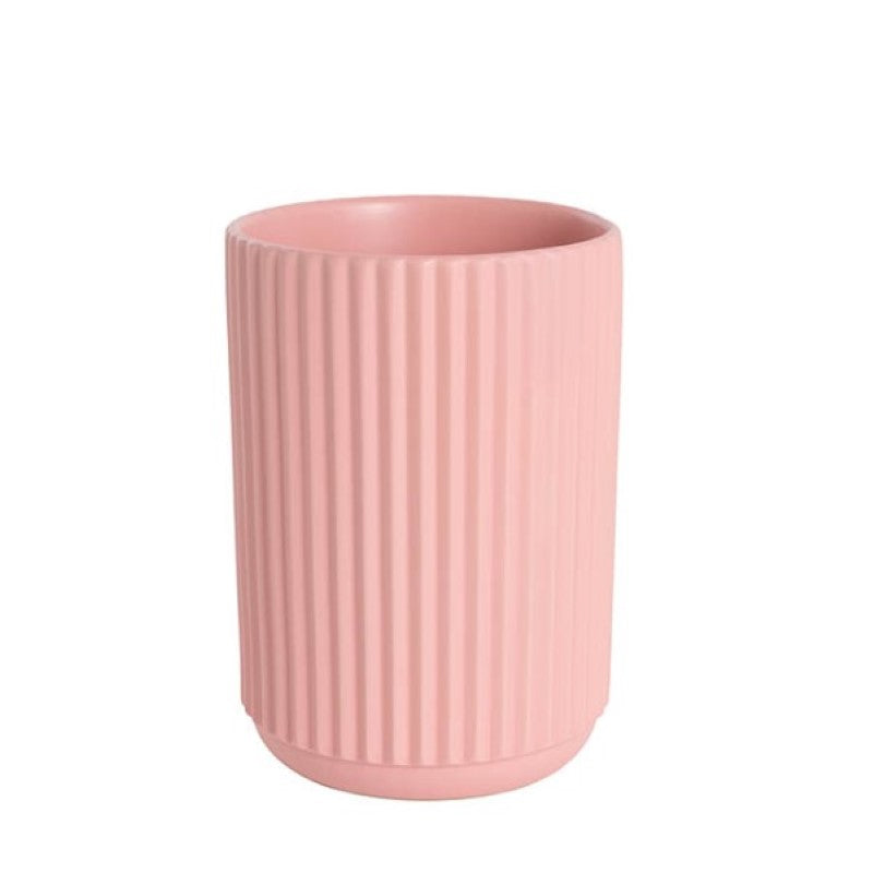 Vase / Planter - Ceramic Cyprus Vase Matte Light Pink 16DX22cmH