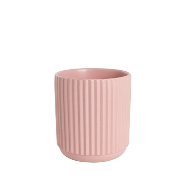 Vase / Planter - Ceramic Cyprus Vase Matte Light Pink H15x14D