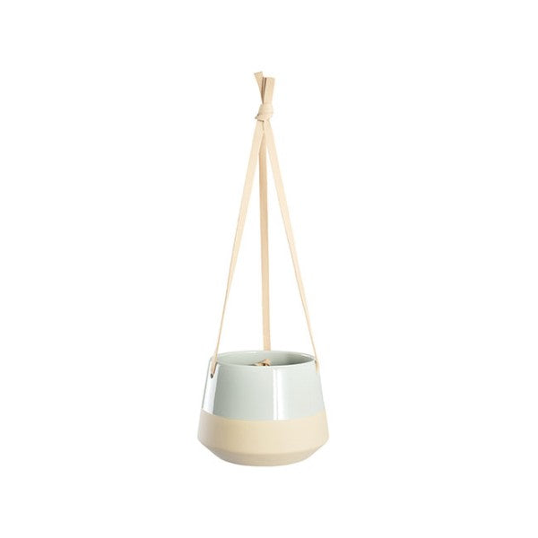 Vase /Planter - Ceramic Dolomite Hanging Pot Duo Sage