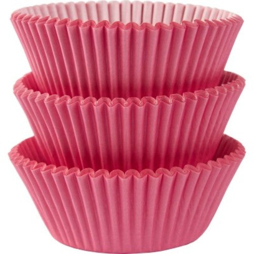 Vibrant pink cupcake cases, pack of 75, ideal for stylish baking and perfect for celebrations.