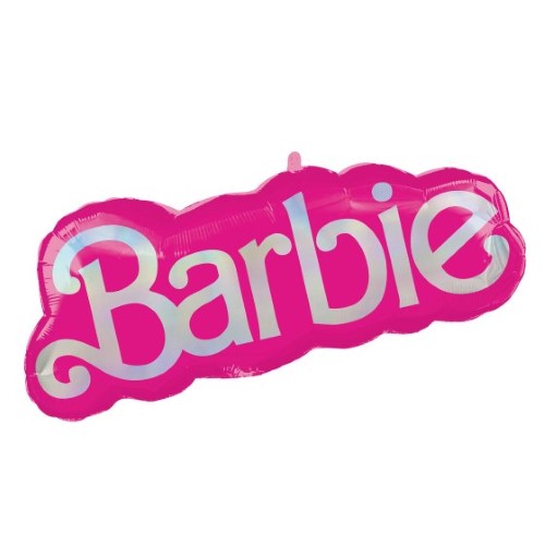 Self-sealing SuperShape Barbie foil balloon, 81cm x 30cm, perfect for birthday celebrations and themed parties.