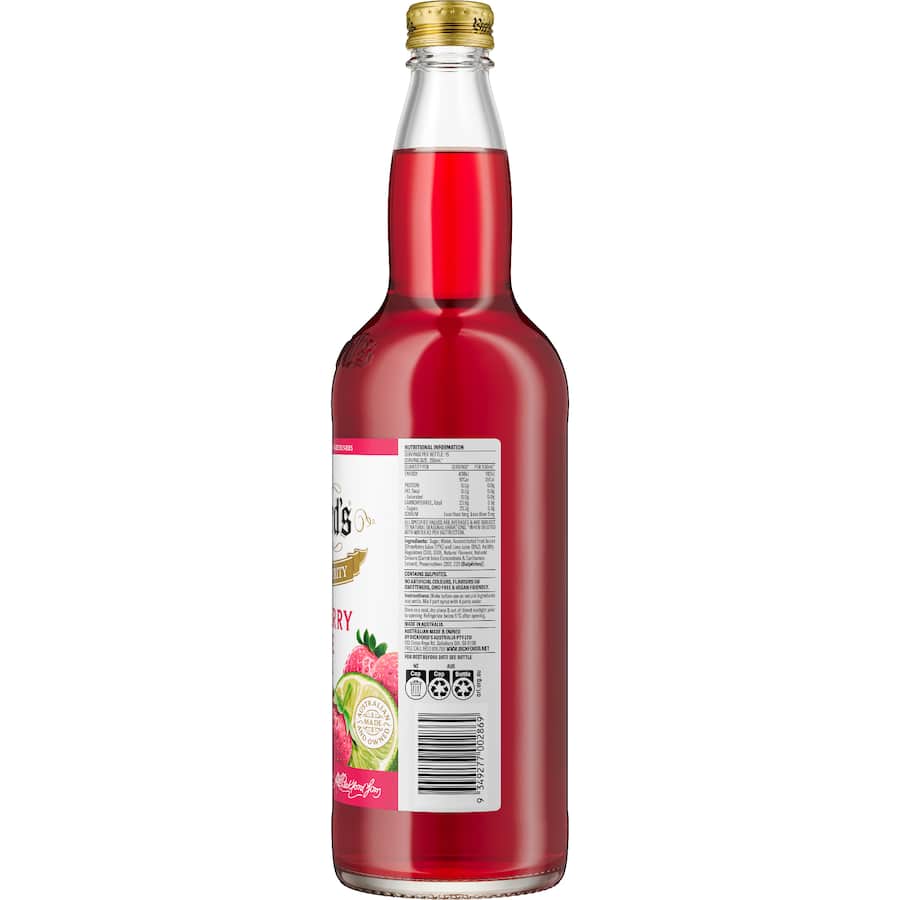 Bickfords Cordial Strawberry Lime Crush 750mL