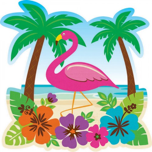 Vibrant 10.5" Luau Cutout - Printed Paper for tropical party decor, featuring Hawaiian designs for festive celebrations.