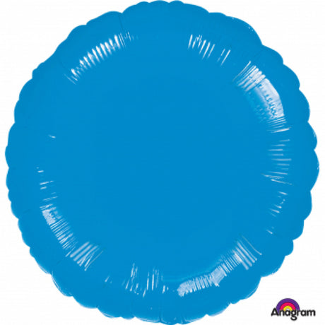 45cm metallic blue self-sealing foil balloon, perfect for birthdays and weddings, adds elegance to any celebration.