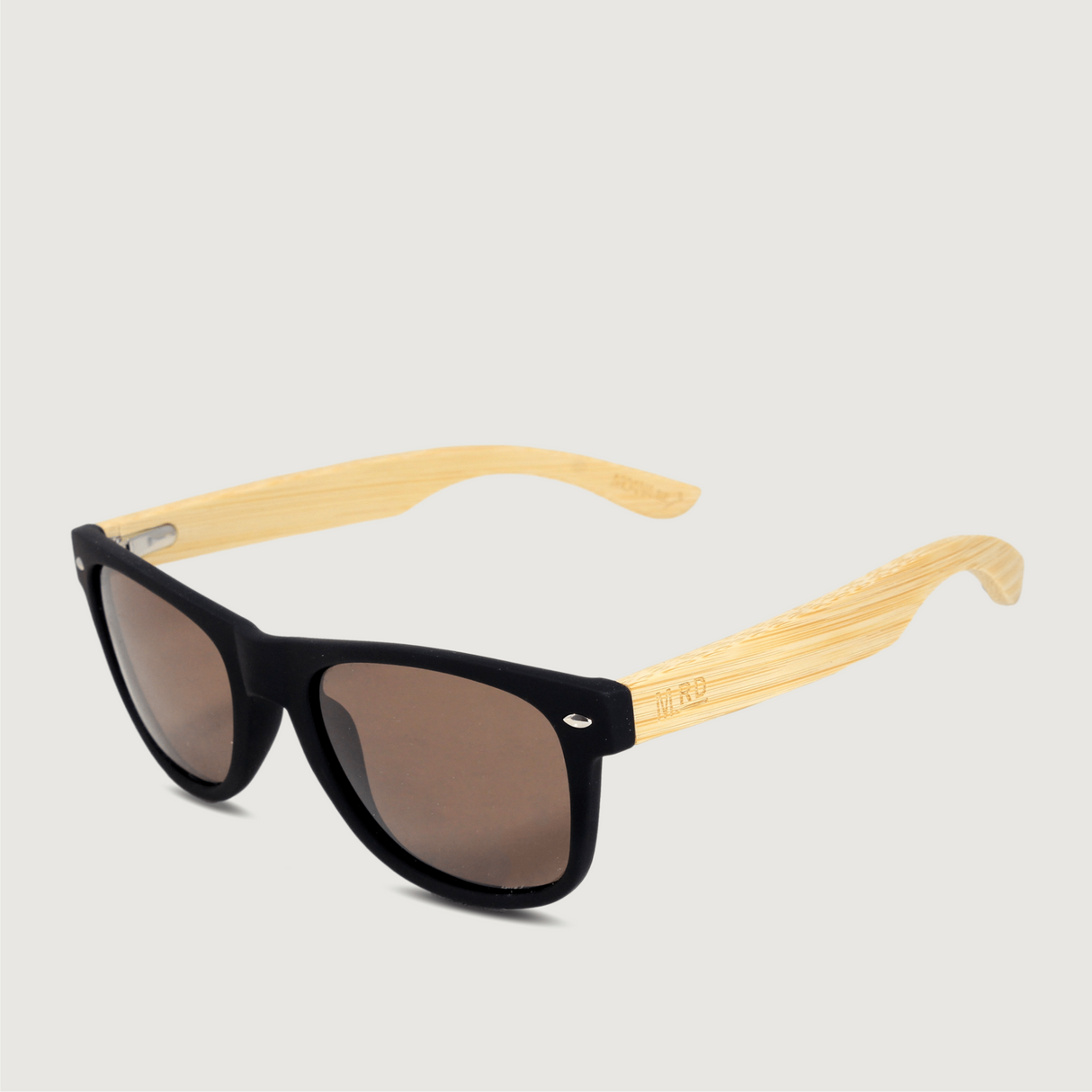 Moana Road - Wooden Arms Sunglasses - 50/50s - Black w/ Brown Lens