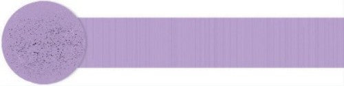 Lavender crepe streamers over 80 feet, perfect for decorating birthday parties, weddings, and other celebrations.