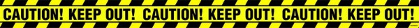 Vibrant Halloween caution tape in plastic to enhance spooky decor, perfect for parties and trick-or-treat pathways.