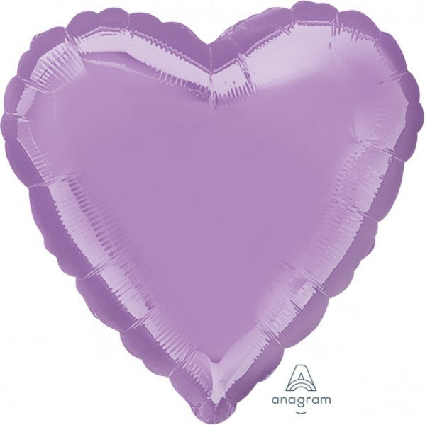 Lavender pearl heart-shaped foil balloon, 45cm, self-sealing, perfect for celebrations like birthdays and weddings.