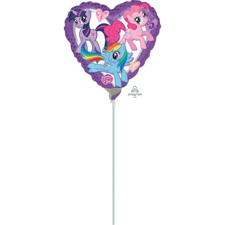 Heart-shaped Foil Balloon featuring My Little Pony characters, perfect for kids' parties and themed celebrations.