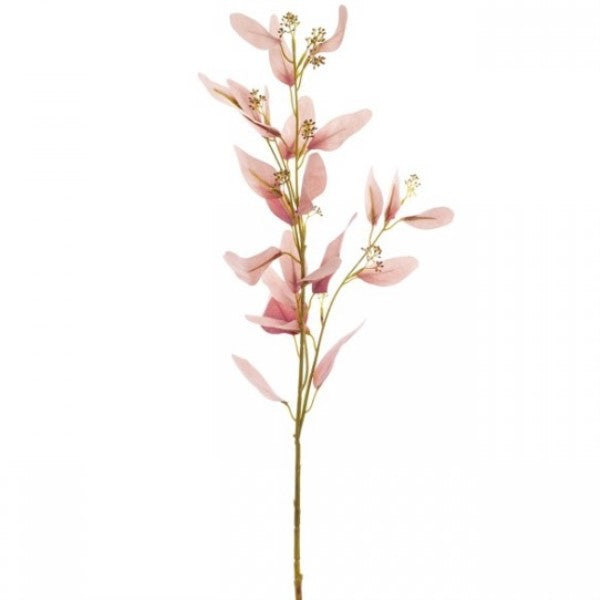 Dusty rose artificial eucalyptus spray, 72cm tall, perfect for chic home decor and floral arrangements.