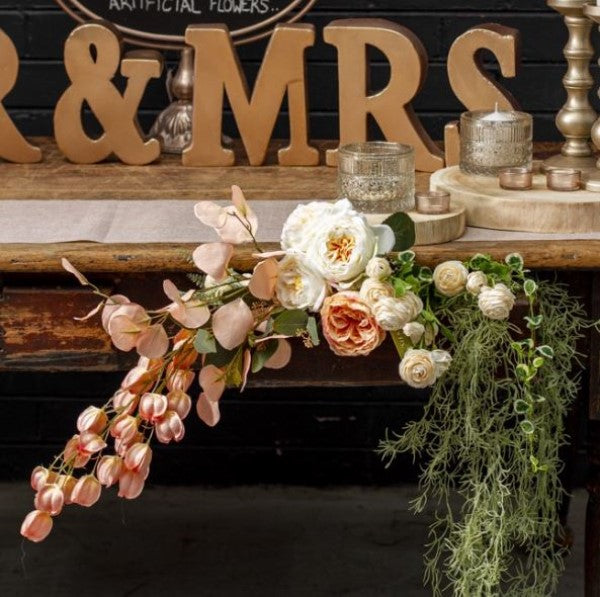 Artificial Flower - Eucalyptus Spray Coral 90cmH