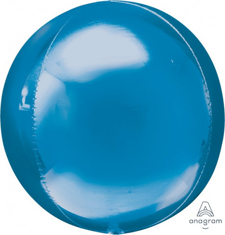 Large self-sealing blue foil balloon, 38cm x 40cm, ideal for celebrations and events.