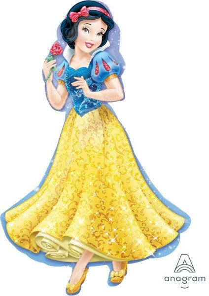 Supershape foil balloon featuring Disney's Snow White, measuring 60cm x 93cm, perfect for magical celebrations.