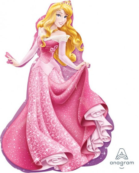 Supershape XL Sleeping Beauty foil balloon, 58cm x 86cm, perfect for princess-themed celebrations and parties.