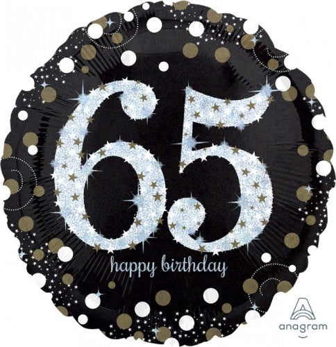 Holographic 6th birthday balloon, 45cm, self-sealing, sparkles beautifully for vibrant party celebrations.