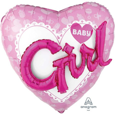 Vibrant multi-colored balloons for celebrating a baby girl's arrival, perfect for showers and parties.
