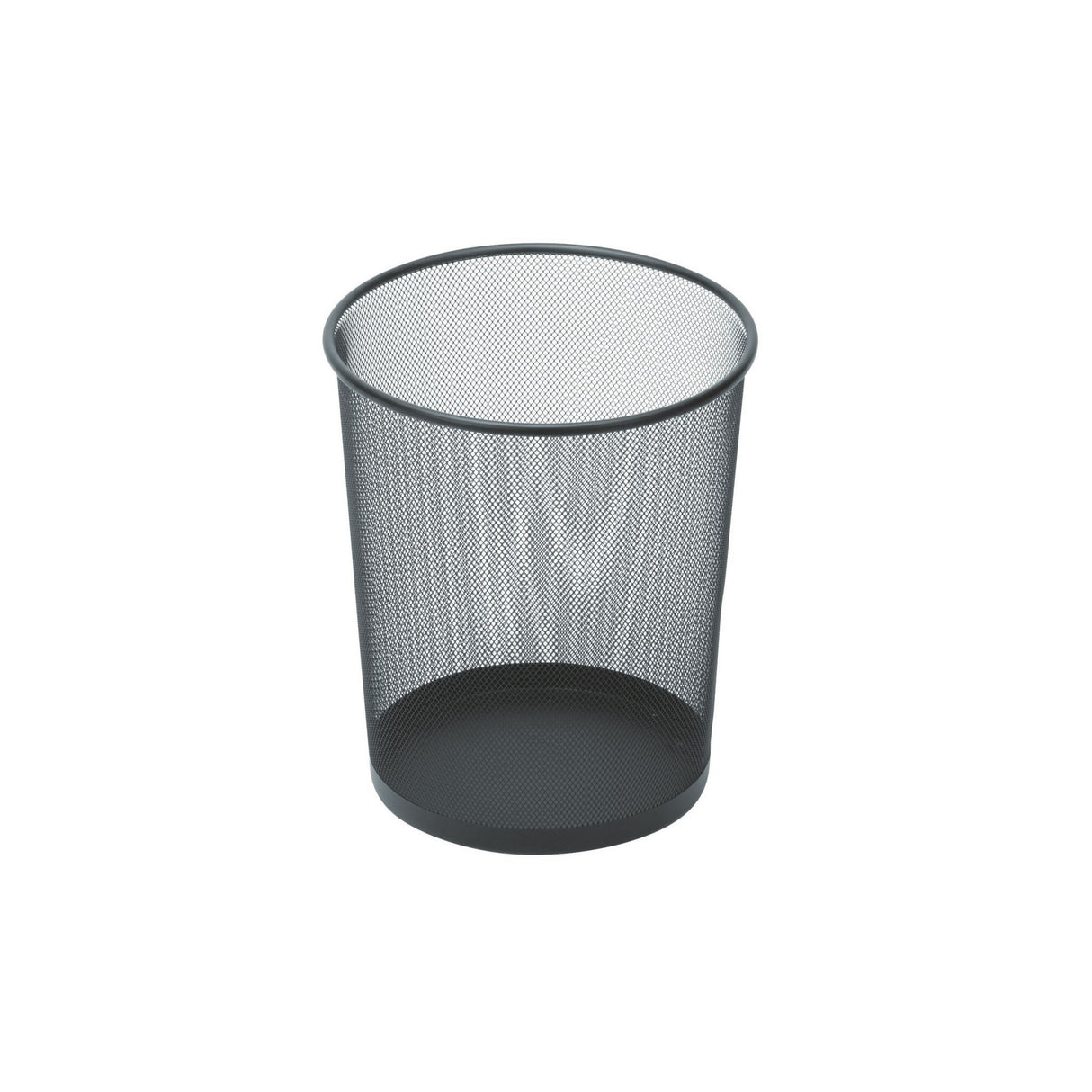 Stylish black 10L mesh bin for office or home, combining practicality and modern design for effective waste management.