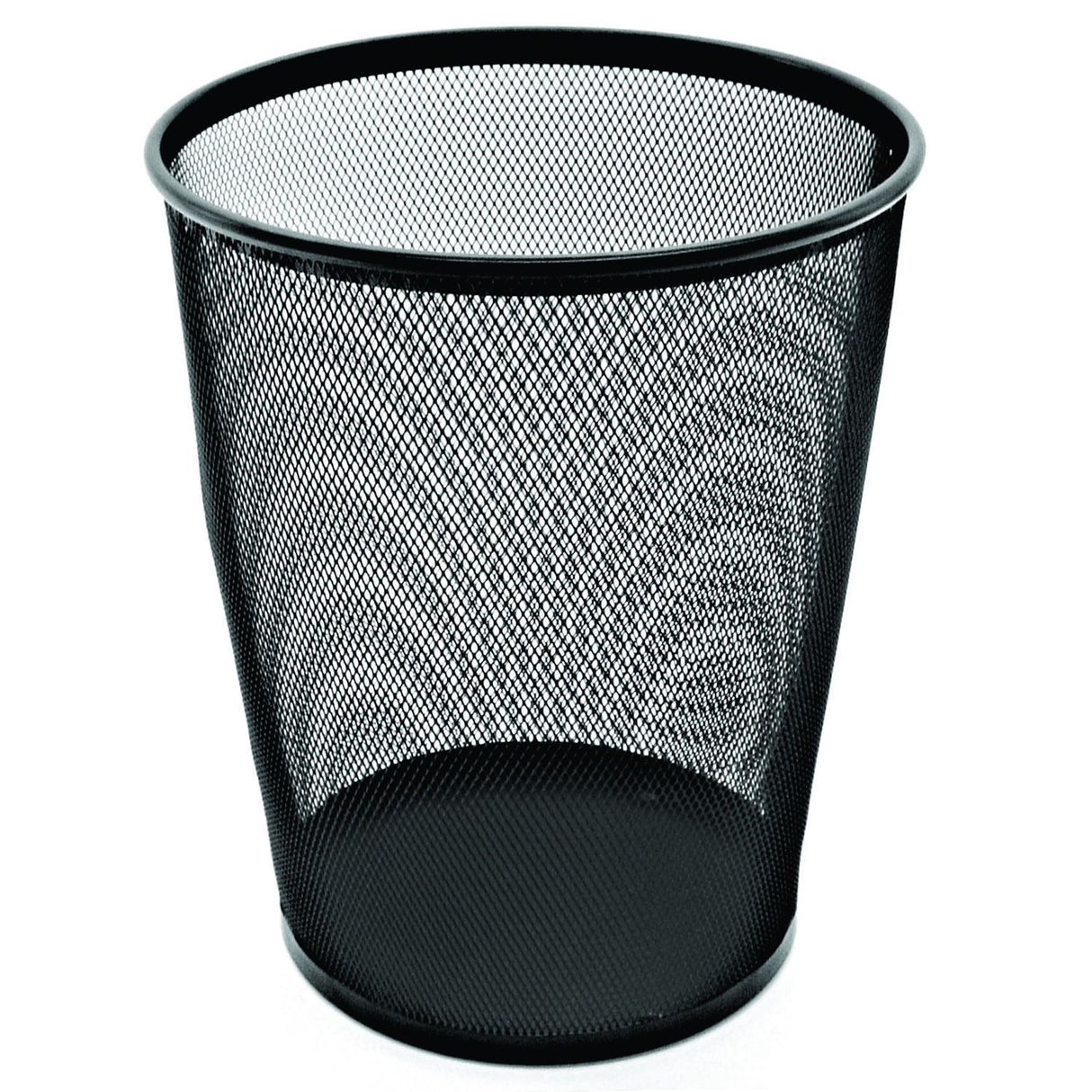 Esselte Metal Mesh Waste Bin 19L in black, featuring 0.7mm wire, open design, and sleek contemporary style for organized spaces.