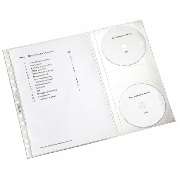 Leitz Pocket Cd Combo Clear 5pcs