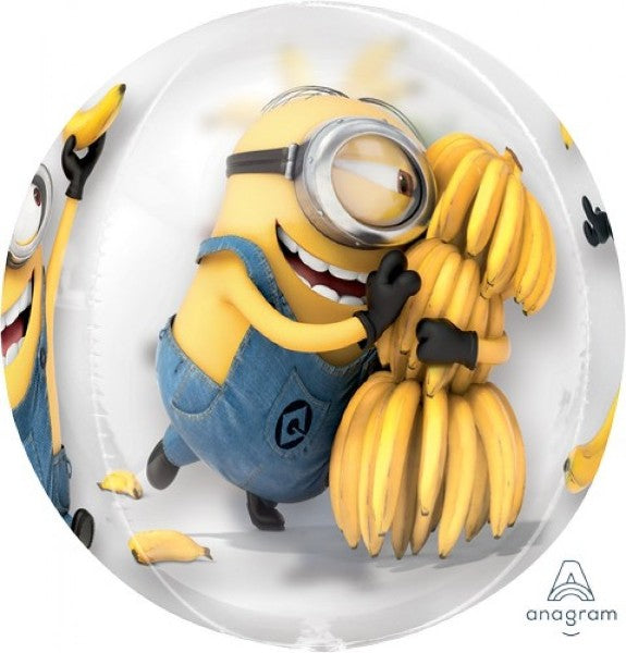 Xtra Large clear foil balloon featuring Despicable Me characters, perfect for festive celebrations and party decor.