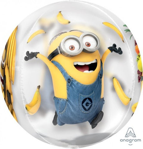 Xtra large clear foil balloon featuring Despicable Me characters, perfect for parties and celebrations.