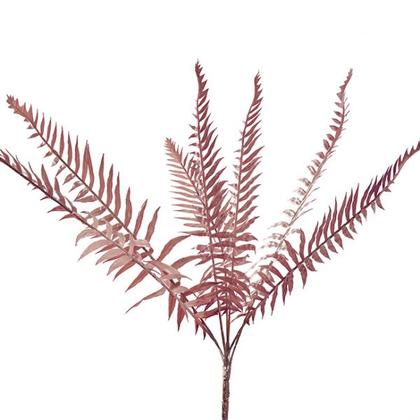 Dusty pink artificial fern spray, 54cm tall, perfect for elegant home decor and floral arrangements.